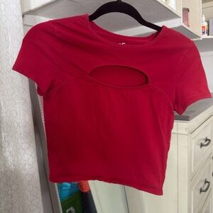 Hollister Red Cutout Crop Top